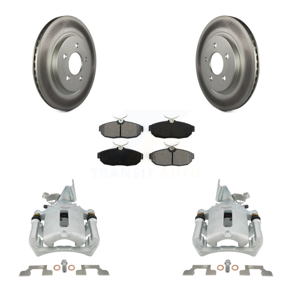 Rear Disc Brake Caliper Coated Rotors And Semi-Metallic Pads Kit For Ford Mustang KCG-100213S
