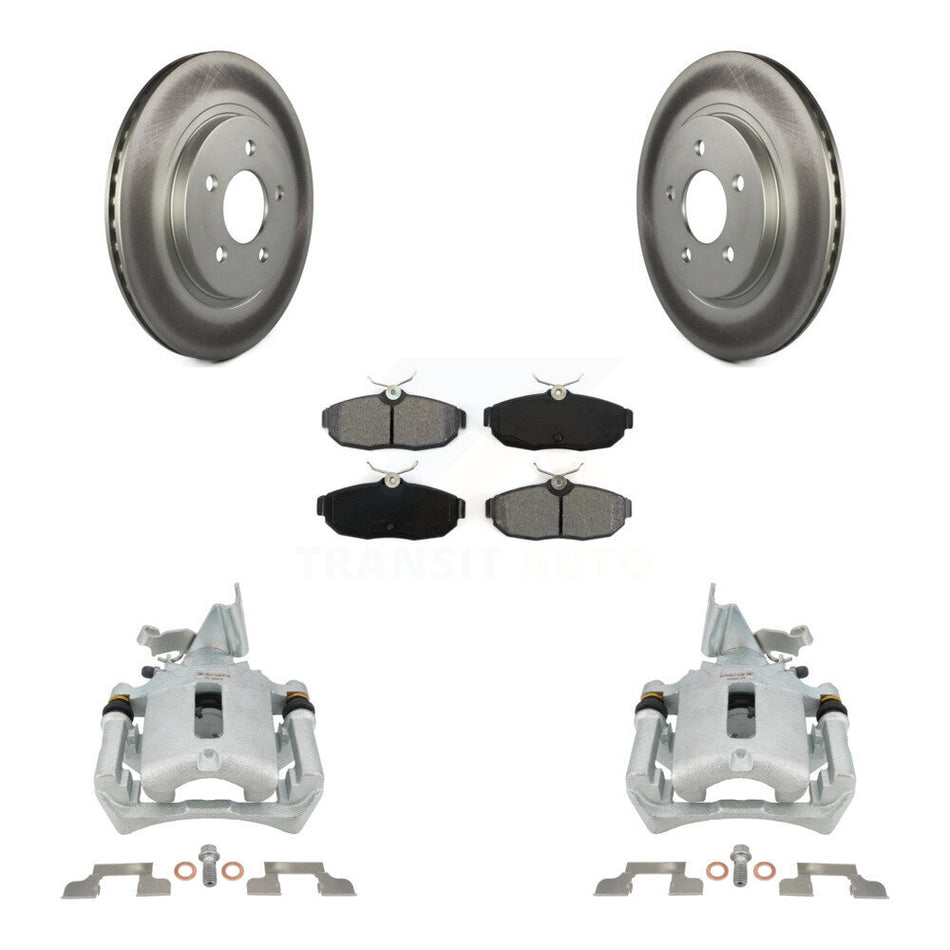 Rear Disc Brake Caliper Coated Rotors And Semi-Metallic Pads Kit For Ford Mustang KCG-100213S
