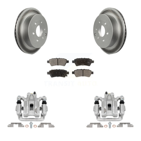 Rear Disc Brake Caliper Coated Rotors And Ceramic Pads Kit For 2006-2007 Nissan Xterra KCG-100214T
