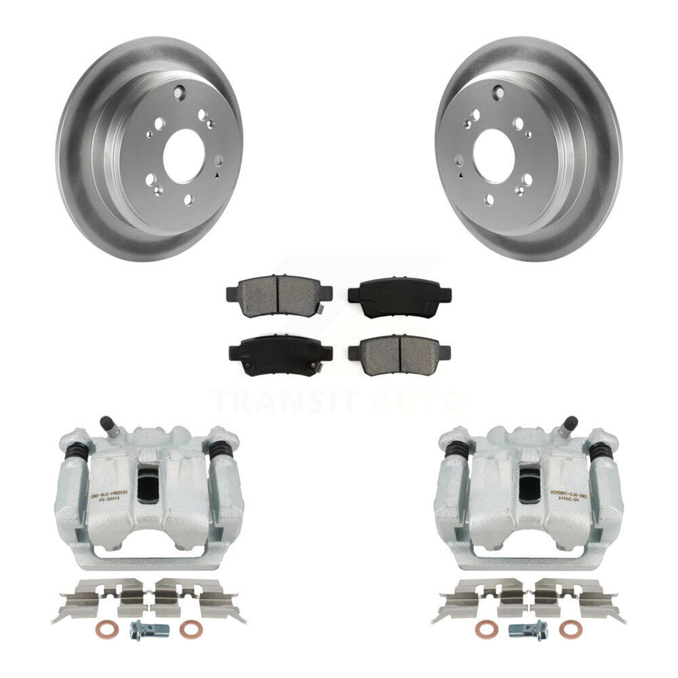 Rear Disc Brake Caliper Coated Rotors And Semi-Metallic Pads Kit For 2005-2010 Honda Odyssey KCG-100215S