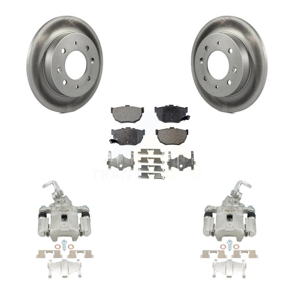 Rear Disc Brake Caliper Coated Rotors And Semi-Metallic Pads Kit For Kia Spectra Spectra5 KCG-100217P