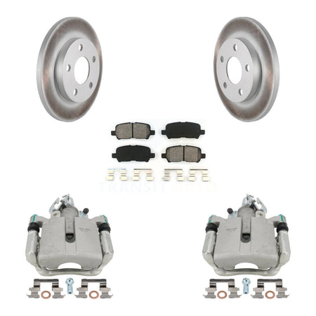 Rear Disc Brake Caliper Coated Rotors And Semi-Metallic Pads Kit For Chevrolet Impala Pontiac Grand Prix Buick LaCrosse Limited Allure KCG-100218S by Transit Auto