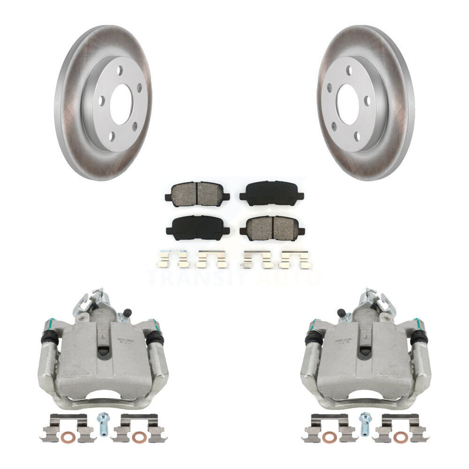 Rear Disc Brake Caliper Coated Rotors And Semi-Metallic Pads Kit For Chevrolet Impala Pontiac Grand Prix Buick LaCrosse Limited Allure KCG-100218S