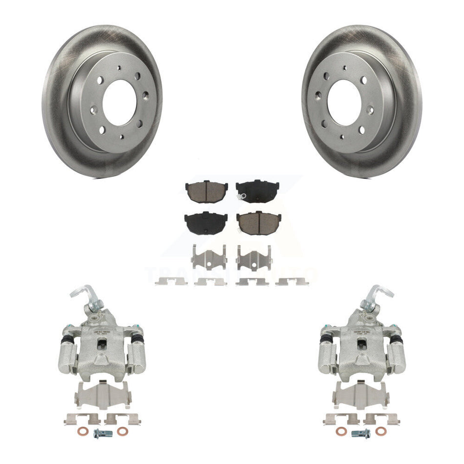 Rear Disc Brake Caliper Coated Rotors And Ceramic Pads Kit For Kia Spectra Spectra5 KCG-100219C