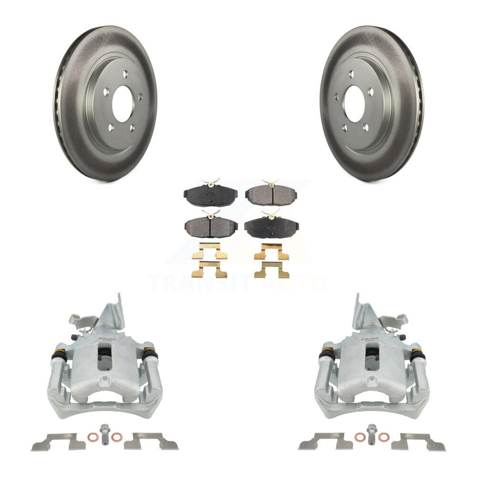 Rear Disc Brake Caliper Coated Rotors And Semi-Metallic Pads Kit For Ford Mustang KCG-100220P