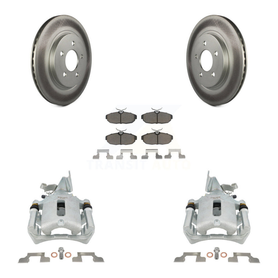 Rear Disc Brake Caliper Coated Rotors And Ceramic Pads Kit For Ford Mustang KCG-100221C
