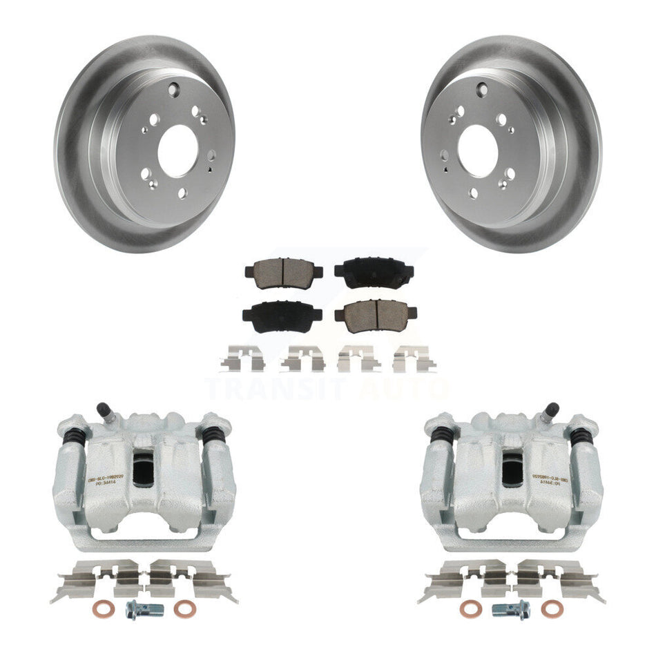 Rear Disc Brake Caliper Coated Rotors And Ceramic Pads Kit For 2005-2010 Honda Odyssey KCG-100223C by Transit Auto