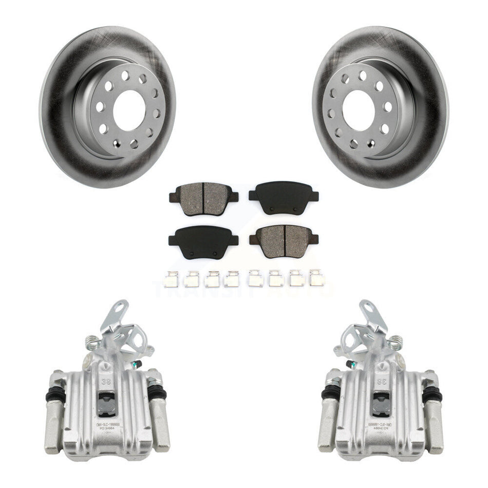 Rear Brake Caliper Coat Rotor And Semi-Metallic Pad Kit For Volkswagen Jetta Beetle Golf KCG-100223S