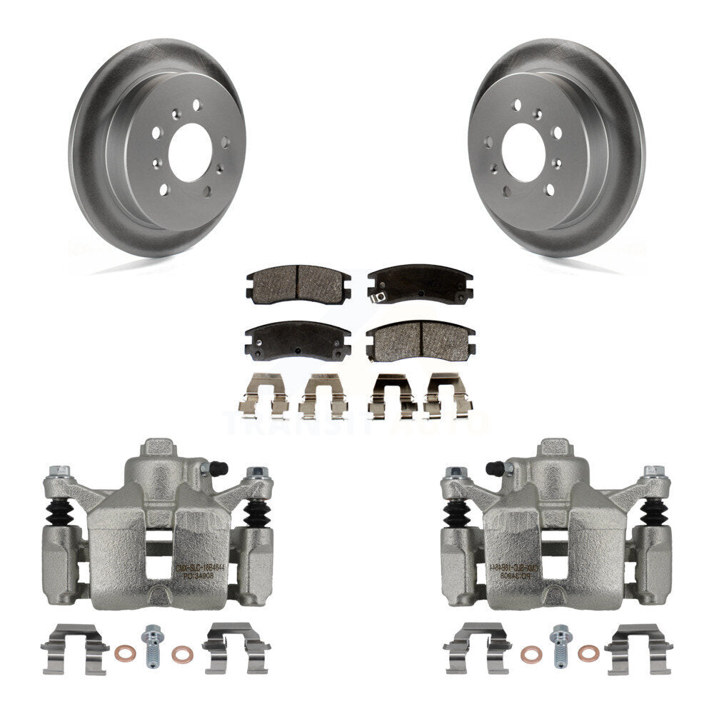 Rear Brake Caliper Coat Rotors Semi-Metallic Pad Kit For Chevrolet Impala Buick LaCrosse KCG-100224P