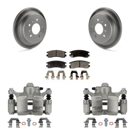 Rear Brake Caliper Coat Rotors Semi-Metallic Pad Kit For Chevrolet Impala Buick LaCrosse KCG-100224P
