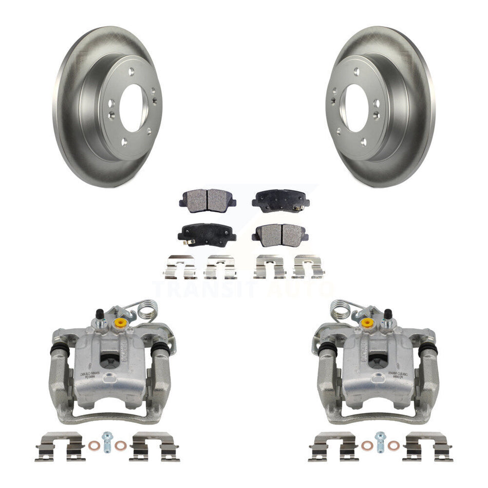 Rear Disc Brake Caliper Coated Rotors And Ceramic Pads Kit For Hyundai Elantra Coupe KCG-100225T