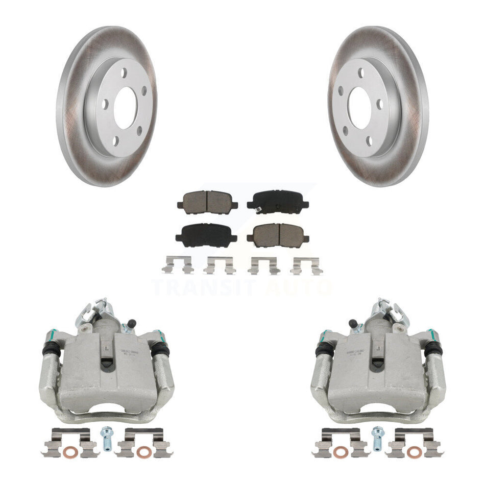 Rear Disc Brake Caliper Coated Rotors And Ceramic Pads Kit For Chevrolet Impala Pontiac Grand Prix Buick LaCrosse Limited Allure KCG-100226C