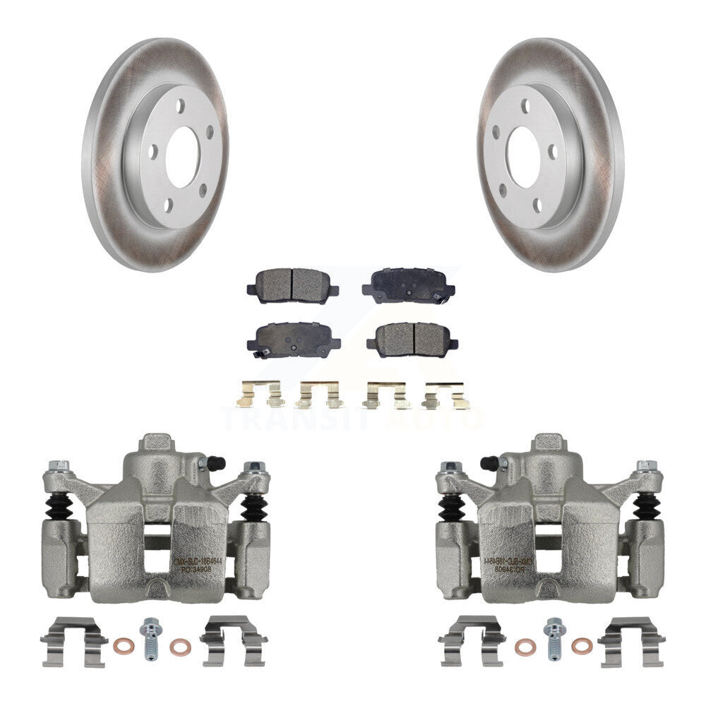 Rear Disc Brake Caliper Coated Rotors And Semi-Metallic Pads Kit For Chevrolet Impala KCG-100226P