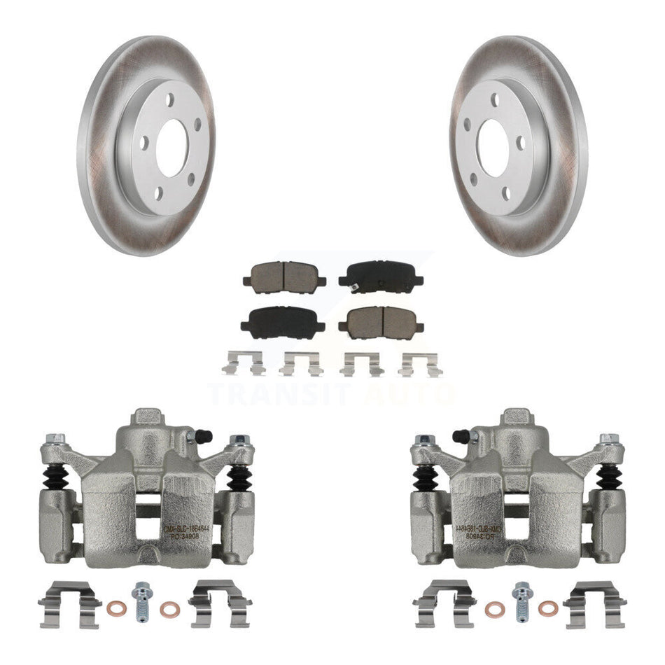 Rear Disc Brake Caliper Coated Rotors And Ceramic Pads Kit For Chevrolet Impala KCG-100227C