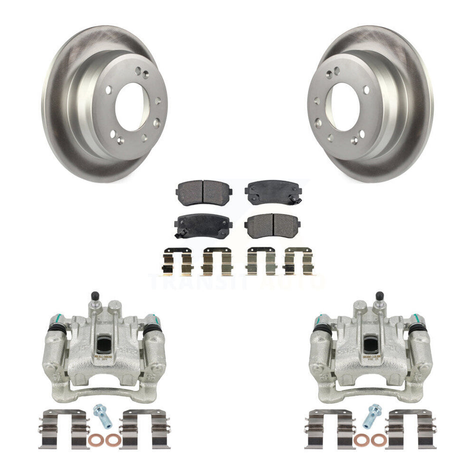 Rear Disc Brake Caliper Coated Rotors And Ceramic Pads Kit For Hyundai Tucson Kia Sportage FWD KCG-100227T