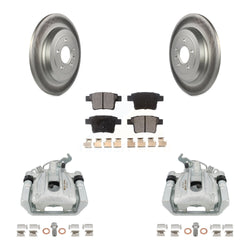 Rear Disc Brake Caliper Coated Rotors And Semi-Metallic Pads Kit For Ford Five Hundred Freestyle Taurus Mercury Montego X Sable KCG-100228P