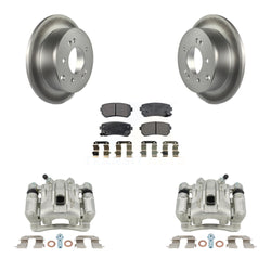 Rear Disc Brake Caliper Coated Rotors And Ceramic Pads Kit For Kia Forte Koup Forte5 KCG-100228T
