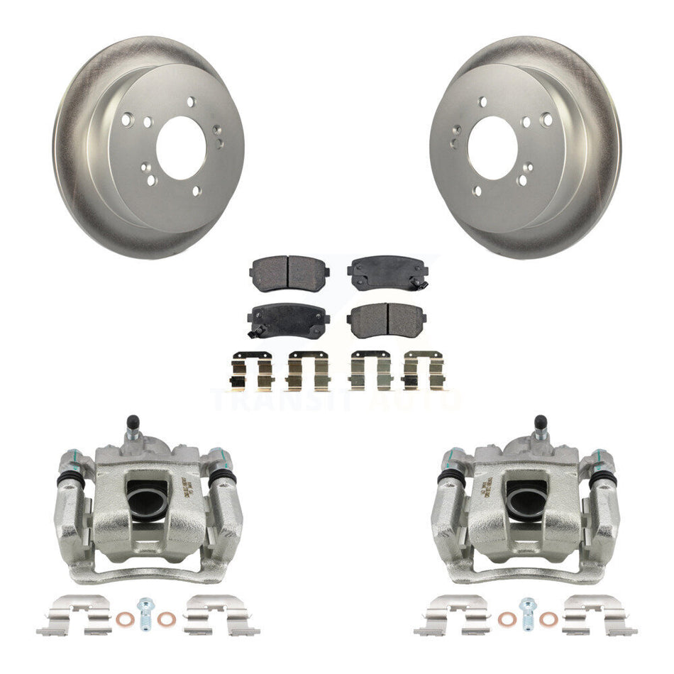 Rear Brake Caliper Coat Rotors & Ceramic Pad Kit For 2016 Kia Sportage AWD From 12 10 15 KCG-100230T