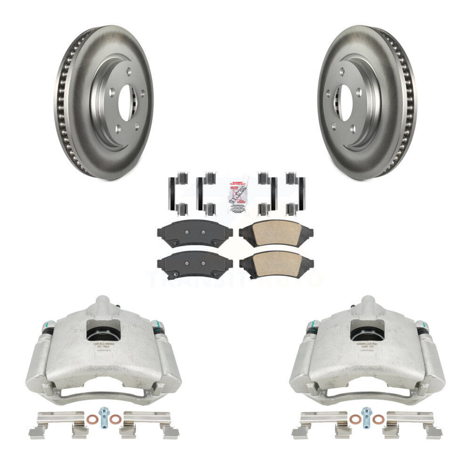 Front Disc Brake Caliper Coated Rotors And Ceramic Pads Kit For Pontiac Grand Prix Buick LaCrosse Chevrolet Uplander Montana Terraza Saturn Relay Allure KCG-100231N