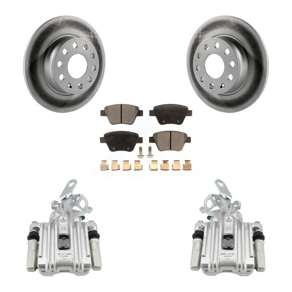 Rear Brake Caliper Coat Rotor And Semi-Metallic Pad Kit For Volkswagen Jetta Beetle Golf KCG-100231P