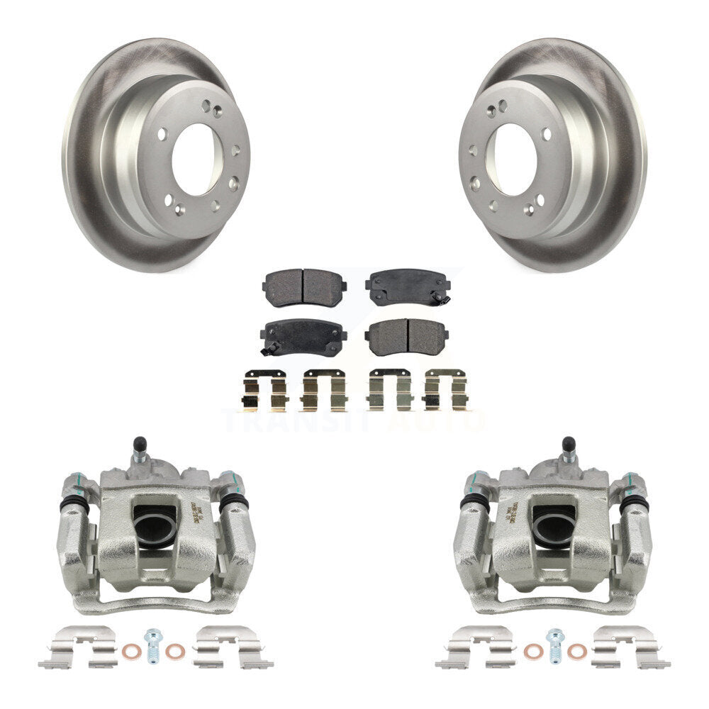 Rear Brake Caliper Coat Rotors & Ceramic Pad Kit For 2016 Kia Sportage FWD From 12 10 15 KCG-100231T