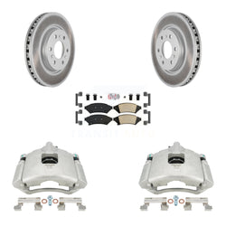 Front Disc Brake Caliper Coated Rotors And Ceramic Pads Kit For Chevrolet Uplander Buick Terraza Pontiac Montana Saturn Relay KCG-100232N