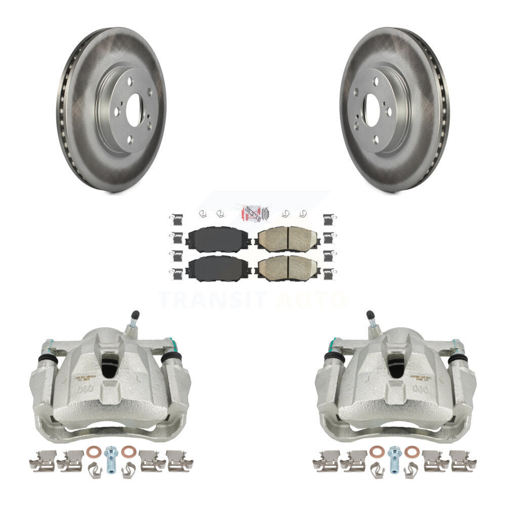 Front Disc Brake Caliper Coated Rotors And Ceramic Pads Kit For Toyota Corolla Scion xD Matrix Pontiac Vibe KCG-100235N by Transit Auto