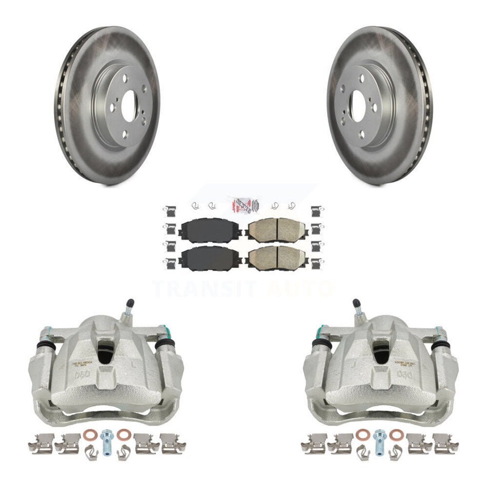 Front Disc Brake Caliper Coated Rotors And Ceramic Pads Kit For Toyota Corolla Scion xD Matrix Pontiac Vibe KCG-100235N by Transit Auto