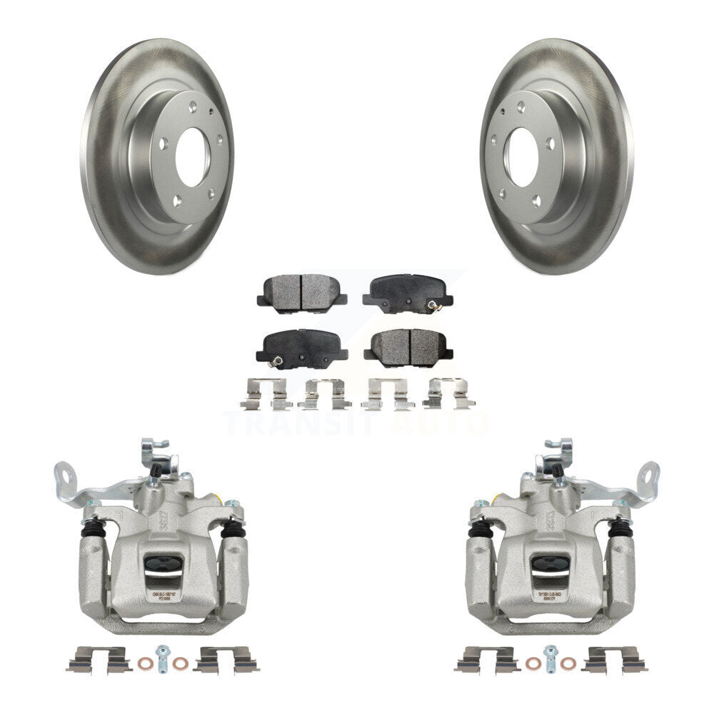 Rear Disc Brake Caliper Coated Rotors And Ceramic Pads Kit For 2014-2015 Mazda 6 KCG-100236T