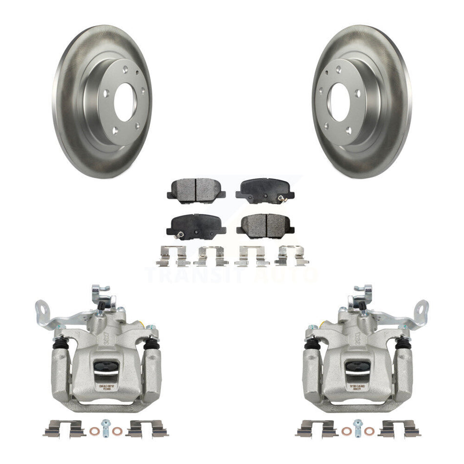 Rear Disc Brake Caliper Coated Rotors And Ceramic Pads Kit For 2014-2015 Mazda 6 KCG-100236T