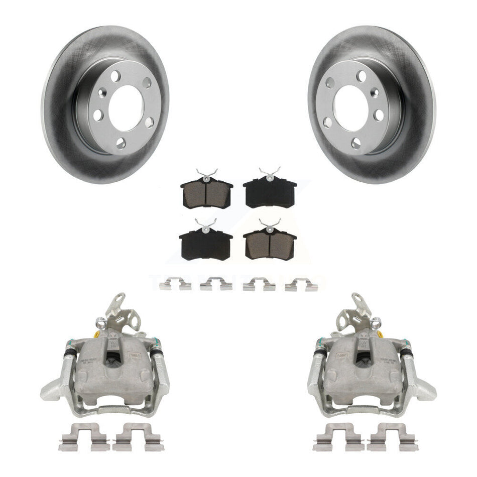 Rear Disc Brake Caliper Coated Rotors And Ceramic Pads Kit For Volkswagen Jetta KCG-100237C