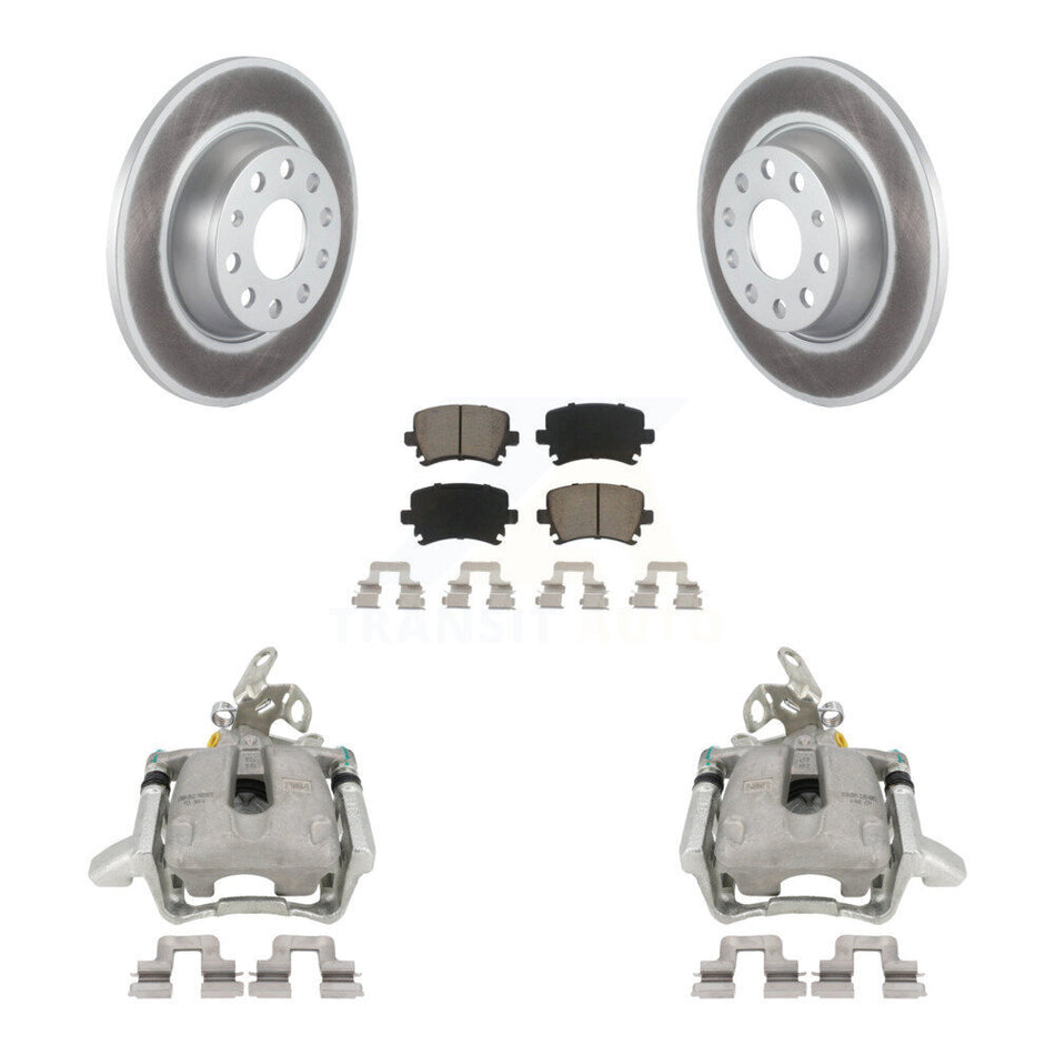 Rear Disc Brake Caliper Coated Rotors And Ceramic Pads Kit For Volkswagen Jetta GTI Audi A3 Quattro KCG-100239C