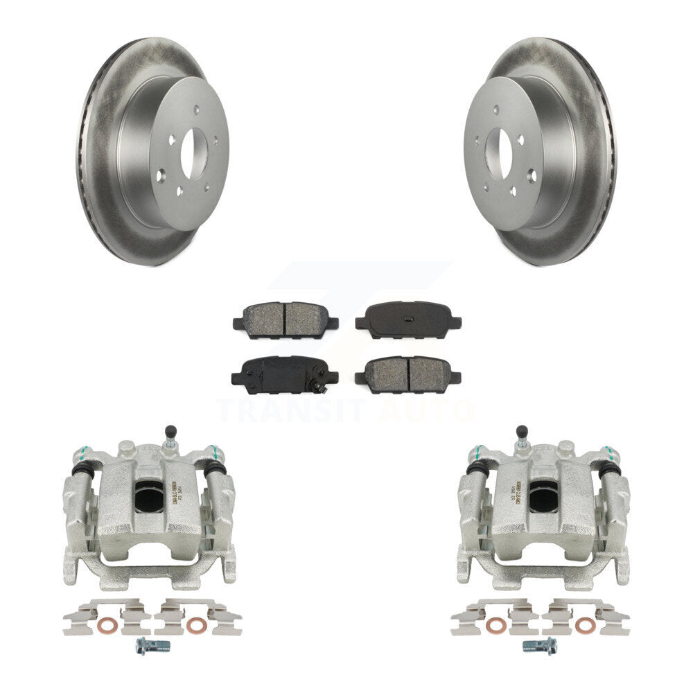 Rear Disc Brake Caliper Coated Rotors And Semi-Metallic Pads Kit For Nissan Murano INFINITI Pathfinder QX60 Q50 Quest JX35 M37 Q60 Q70 Q70L M56 M35h KCG-100239S by Transit Auto