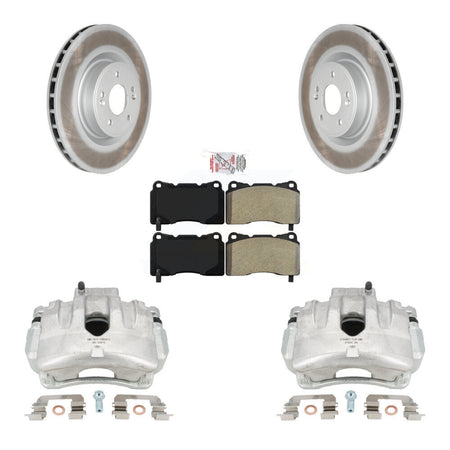 Front Disc Brake Caliper Coated Rotors And Semi-Metallic Pads Kit For Hyundai Genesis Coupe With Single Piston Calipers KCG-100240N by Transit Auto