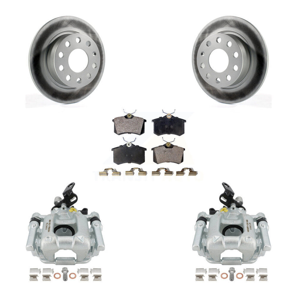 Rear Disc Brake Caliper Coated Rotors And Semi-Metallic Pads Kit For 2010 Audi A3 GAS engine With 253mm Diameter Rotor KCG-100241P