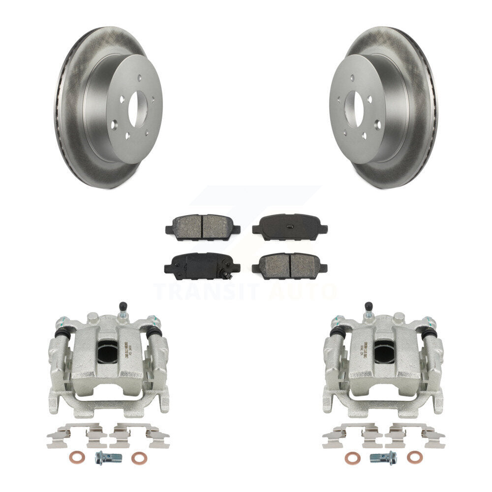 Rear Disc Brake Caliper Coated Rotors And Semi-Metallic Pads Kit For INFINITI FX35 QX70 FX37 KCG-100241S by Transit Auto