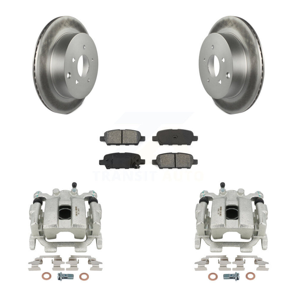 Rear Disc Brake Caliper Coated Rotors And Semi-Metallic Pads Kit For INFINITI FX35 QX70 FX37 KCG-100241S