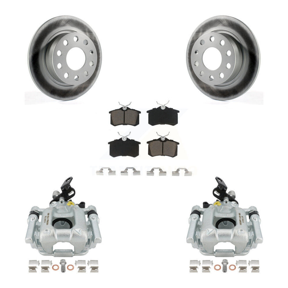 Rear Disc Brake Caliper Coated Rotors And Ceramic Pads Kit For 2010 Audi A3 GAS engine With 253mm Diameter Rotor KCG-100242C