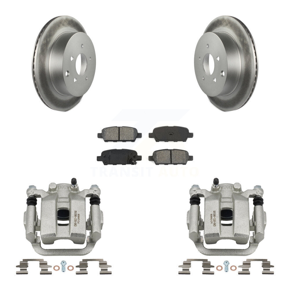 Rear Disc Brake Caliper Coated Rotors And Semi-Metallic Pads Kit For Nissan Murano Quest KCG-100243S