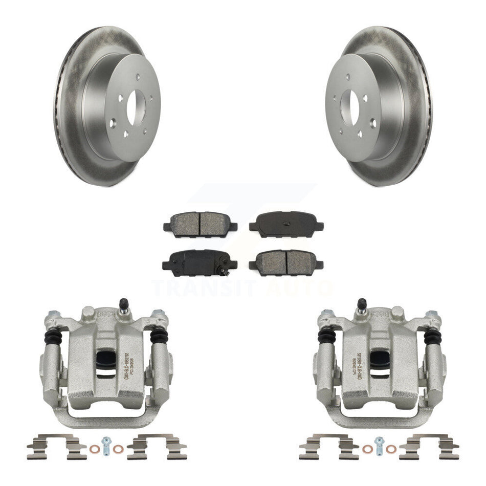 Rear Disc Brake Caliper Coated Rotors And Semi-Metallic Pads Kit For Nissan Murano Quest KCG-100243S
