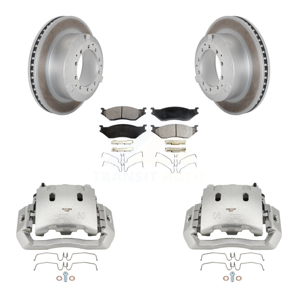Rear Brake Caliper Coat Rotors Ceramic Pad Kit For Ford F-450 Super Duty F-550 LCF CF500 KCG-100243T