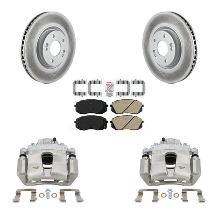 Front Brake Caliper Coat Rotor & Ceramic Pad Kit For Hyundai Sonata 1.6L with GAS engine KCG-100244N