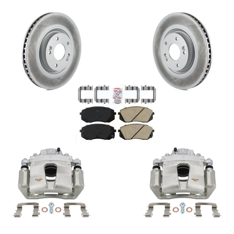 Front Brake Caliper Coat Rotor & Ceramic Pad Kit For Hyundai Sonata 1.6L with GAS engine KCG-100244N