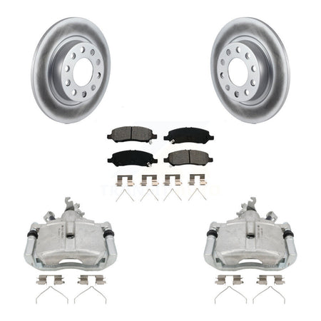 Rear Disc Brake Caliper Coated Rotors And Semi-Metallic Pad Kit For 2013-2016 Dodge Dart KCG-100244S