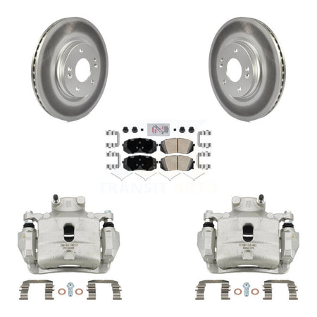Front Disc Brake Caliper Coated Rotors And Ceramic Pads Kit For Hyundai Sonata KCG-100246N