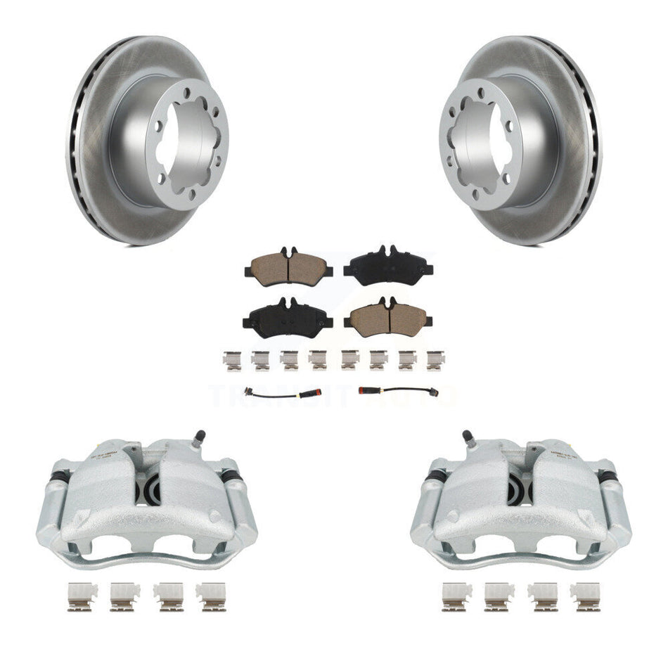 Rear Disc Brake Caliper Coated Rotors And Ceramic Pads Kit For Mercedes-Benz Sprinter 3500 KCG-100247C by Transit Auto