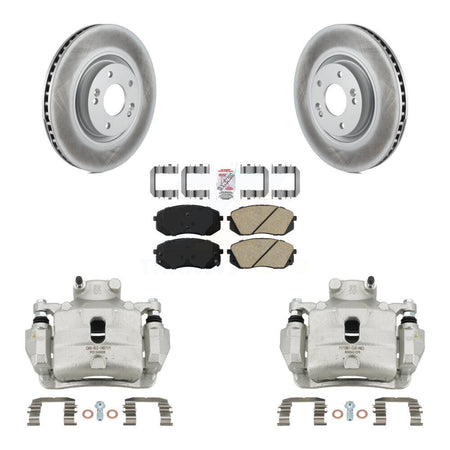 Front Disc Brake Caliper Coated Rotors And Ceramic Pads Kit For Hyundai Sonata KCG-100247N