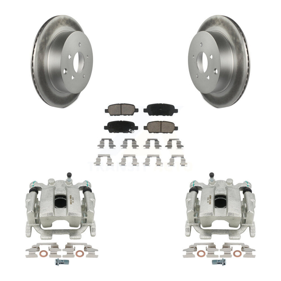 Rear Disc Brake Caliper Coated Rotors And Ceramic Pads Kit For Nissan Murano INFINITI Pathfinder QX60 Q50 Quest JX35 M37 Q60 Q70 Q70L M56 M35h KCG-100248C by Transit Auto