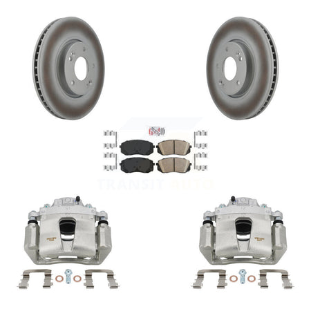 Front Disc Brake Caliper Coated Rotors And Ceramic Pads Kit For Hyundai Sonata KCG-100248N