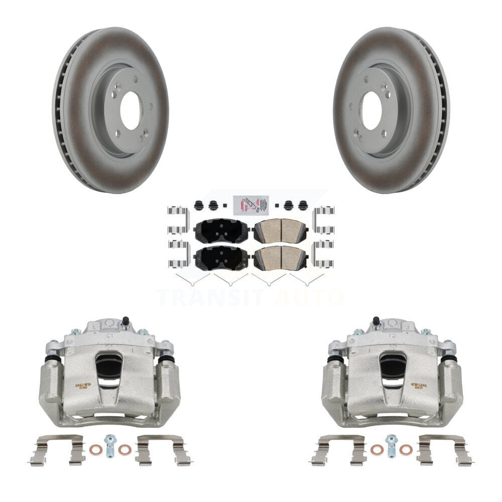Front Disc Brake Caliper Coated Rotors And Ceramic Pads Kit For Hyundai Sonata KCG-100249N